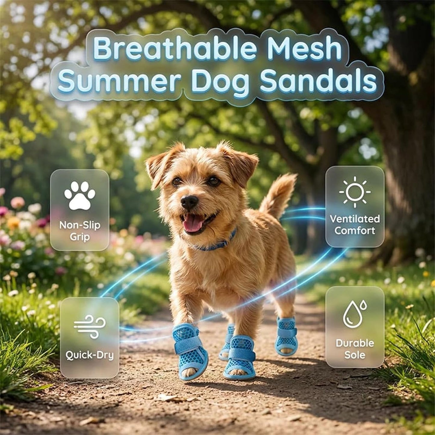4 Pcs Mesh Dog Shoe for Small Medium Dogs