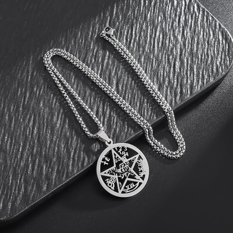 Tetragrammaton Pentacle Necklace Pentagram Protection Amulet Wicca Jewelry