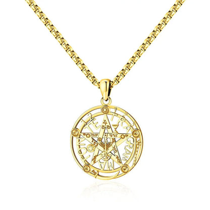 Tetragrammaton Pentacle Necklace Pentagram Protection Amulet Wicca Jewelry