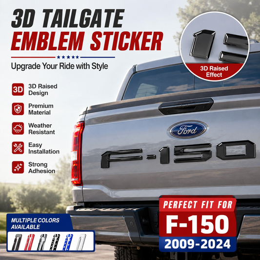 New F-150 Upgrade Accessories: 3D Emblem ¨C Tailgate Insert Lettering ¨C Stylish Trim Designed for Pickup Owners