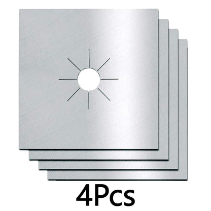 4Pcs Reusable Non-Stick Gas Stove Burner Covers, Gas Stove Burner Liners