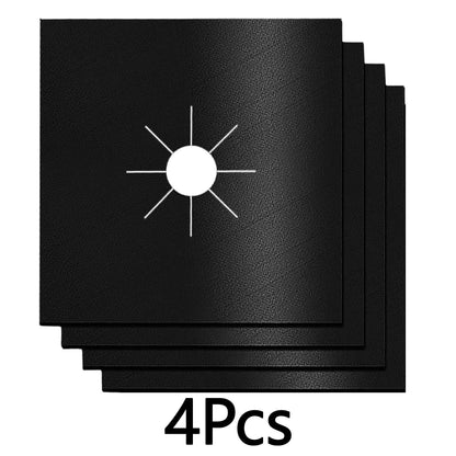 4Pcs Reusable Non-Stick Gas Stove Burner Covers, Gas Stove Burner Liners