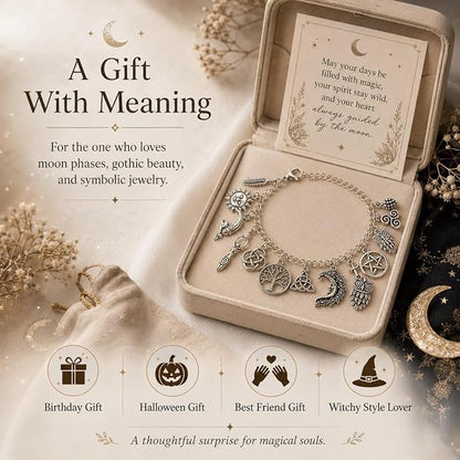 2-in-1 Vintage Witchy Charm Bracelet & Anklet for Women