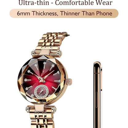 Watch for Women Diamond Waterproof Luminous |Rose Gold &silver Stainless Steel Dress Watch