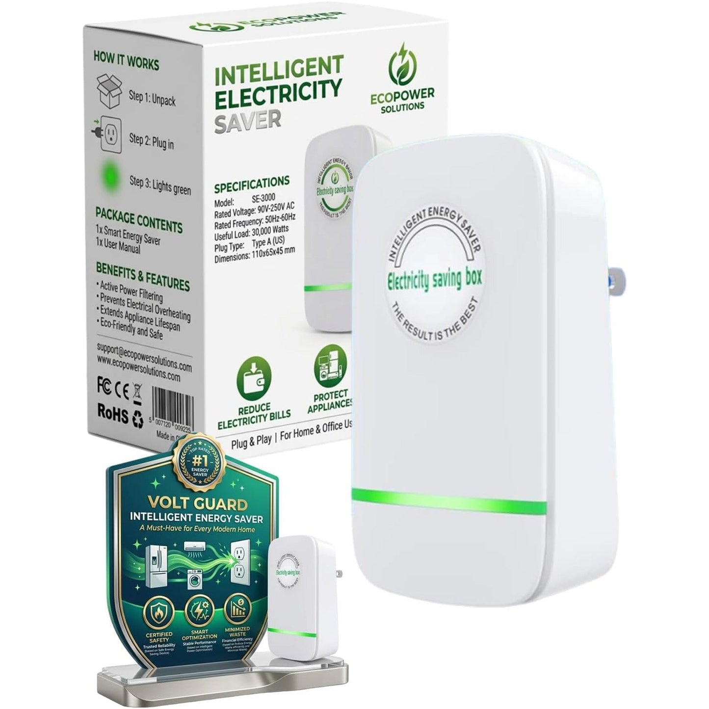 Power Saver 90-250V 30KW Electricity Saving Box Household Energy Saver US Plug