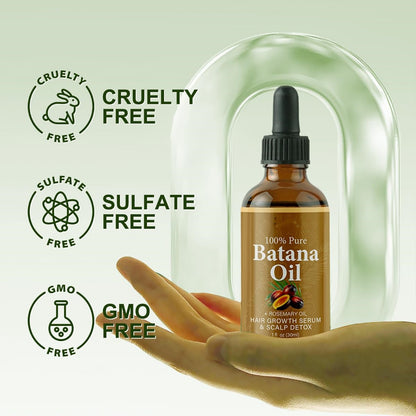 Batana Oil for Hair Growth -100% Pure Natural Hair Growth Oil,Nourishes The Scalp, Eliminates Split Ends