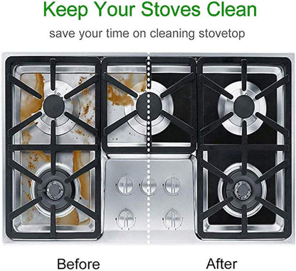 4Pcs Reusable Non-Stick Gas Stove Burner Covers, Gas Stove Burner Liners