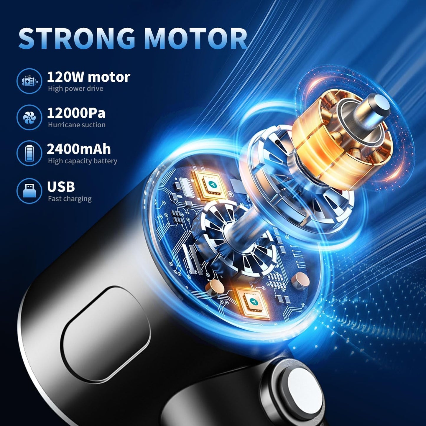3-in-1 Multifunctional Compressed Air Duster, Keyboard Vacuum Cleaner, 12000PA Cordless Handheld Mini Vacuum