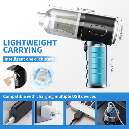 3-in-1 Multifunctional Compressed Air Duster, Keyboard Vacuum Cleaner, 12000PA Cordless Handheld Mini Vacuum