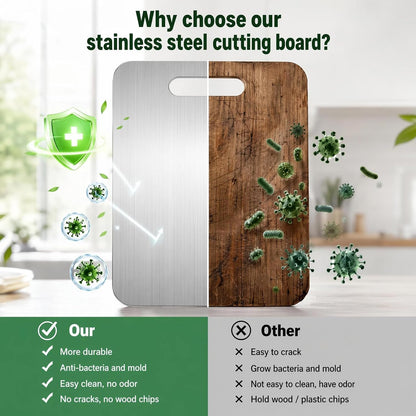 304 Stainless Steel Cutting Board for Kitchen, Non Toxic Cutting Boards