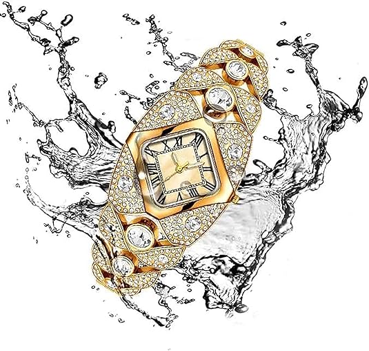 Elegant Women's Luxury Watch Rhombic Square Rhinestone Roman Numerals Dial Quartz Watch