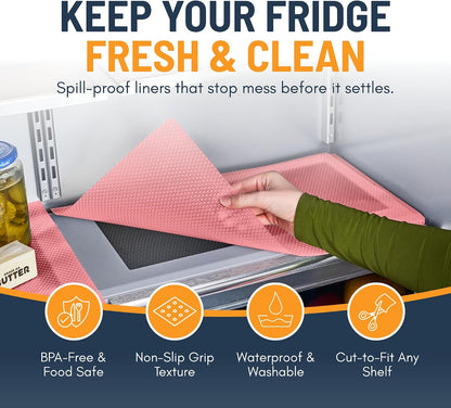 4Pcs Refrigerator Liners for Shelves Non-Adhesive Shelf or Drawer Liner