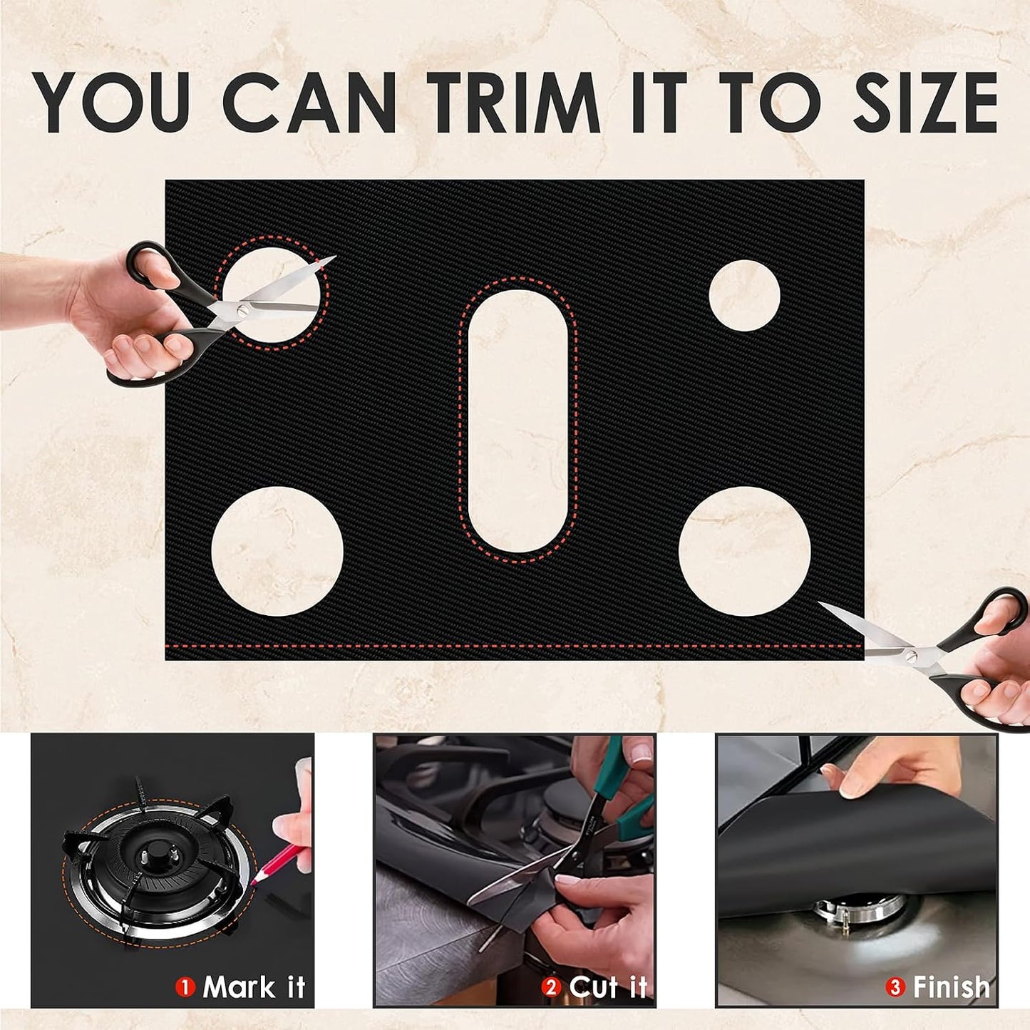 Gas Stove Burner Cover, Non-Stick Protector Liner Compatible with Samsung Gas Range