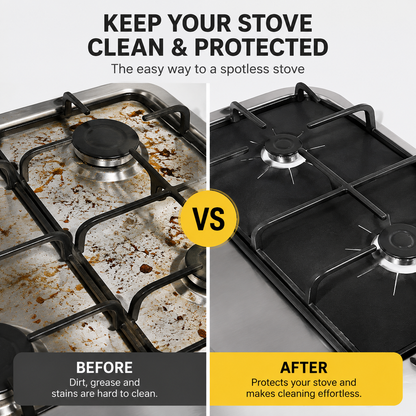4Pcs Reusable Non-Stick Gas Stove Burner Covers, Gas Stove Burner Liners