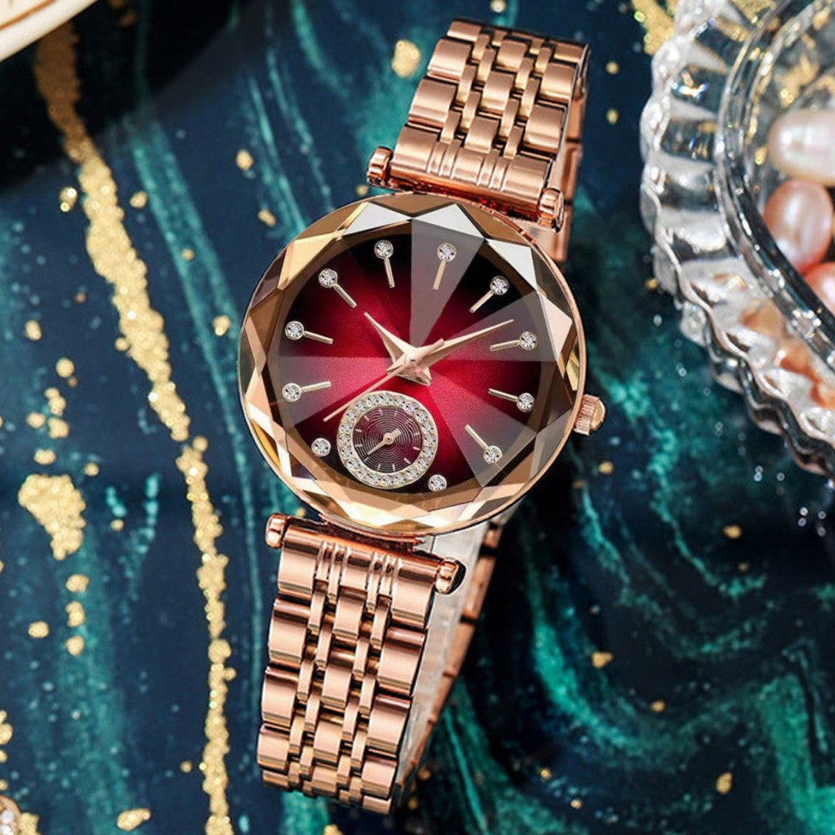 Watch for Women Diamond Waterproof Luminous |Rose Gold &silver Stainless Steel Dress Watch