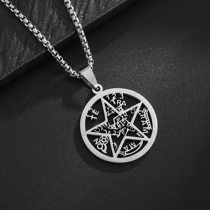 Tetragrammaton Pentacle Necklace Pentagram Protection Amulet Wicca Jewelry