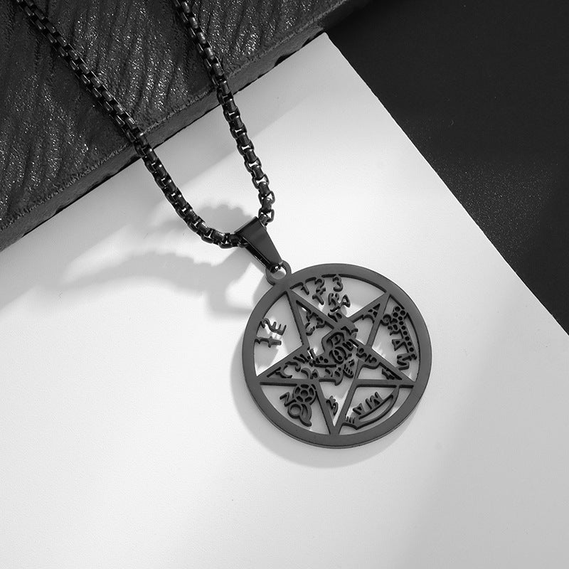 Tetragrammaton Pentacle Necklace Pentagram Protection Amulet Wicca Jewelry