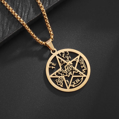 Tetragrammaton Pentacle Necklace Pentagram Protection Amulet Wicca Jewelry