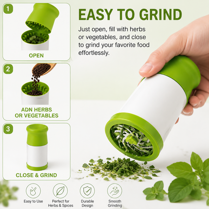 Herb Mill Chopper Cutter Mince Stainless Steel Blades Safely