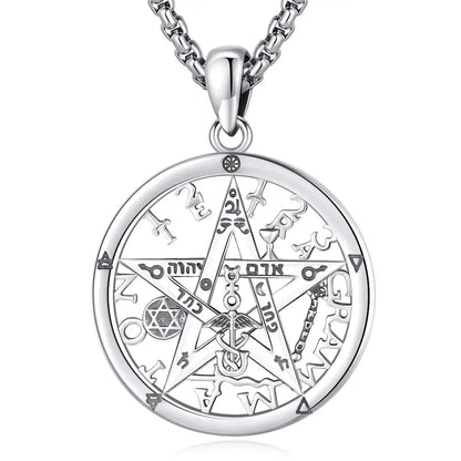 Tetragrammaton Pentacle Necklace Pentagram Protection Amulet Wicca Jewelry